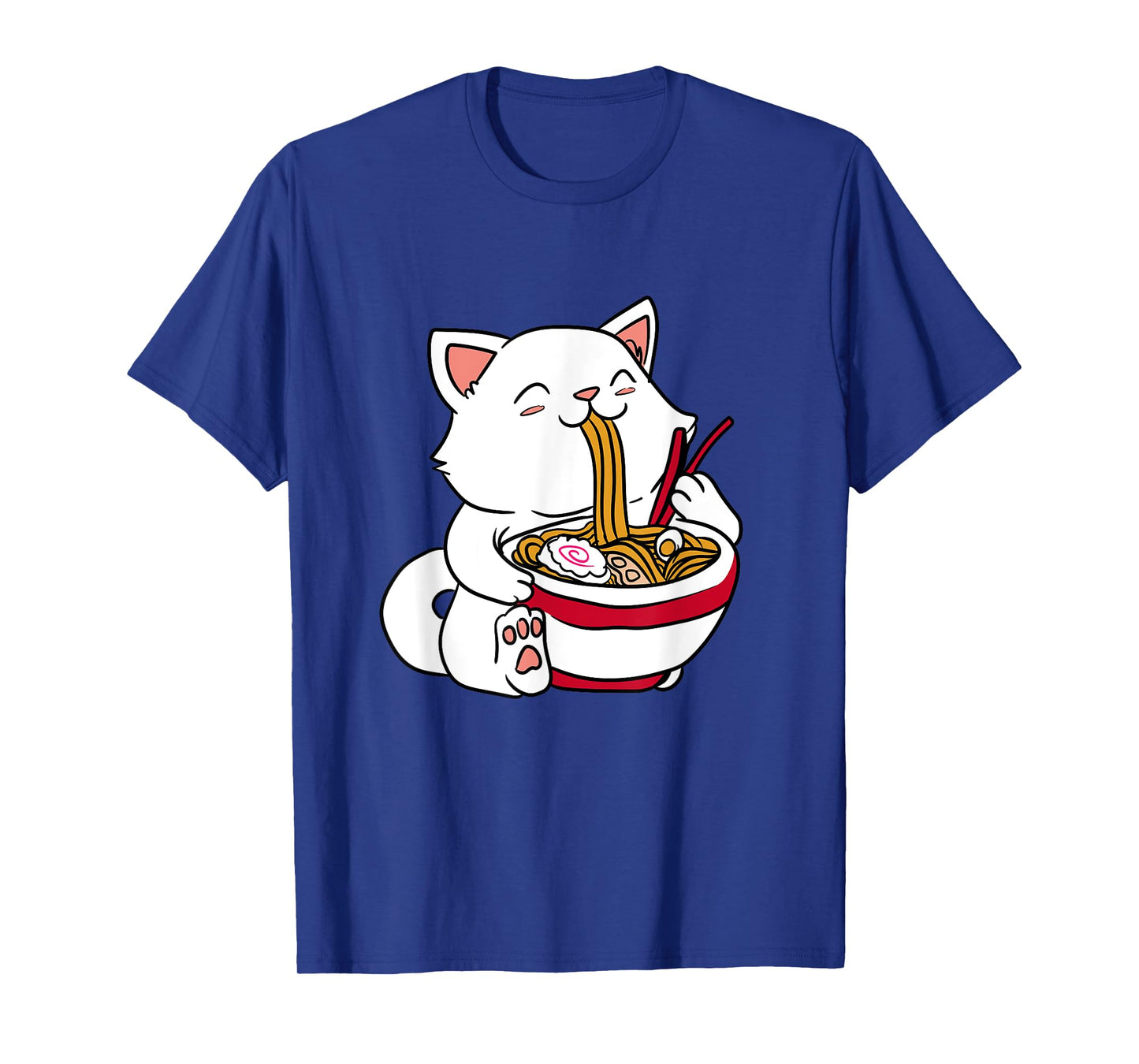 Brand Kawaii Cat Eating Ramen Noodles Japanese Food Anime T-Shirt