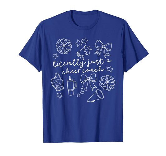 Retro Bow Literally Just A Cheer Coach Cheerleading Coach T-Shirt
