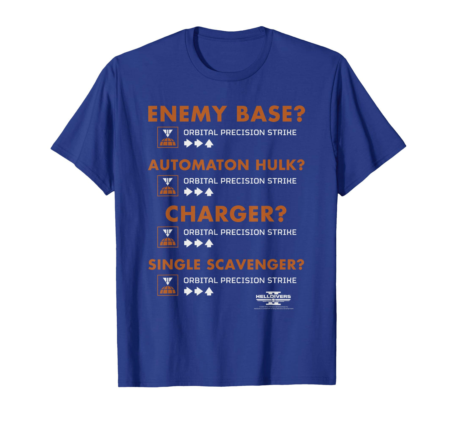 Helldivers 2 Sony Playstation Game Orbital Precision Strike T-Shirt