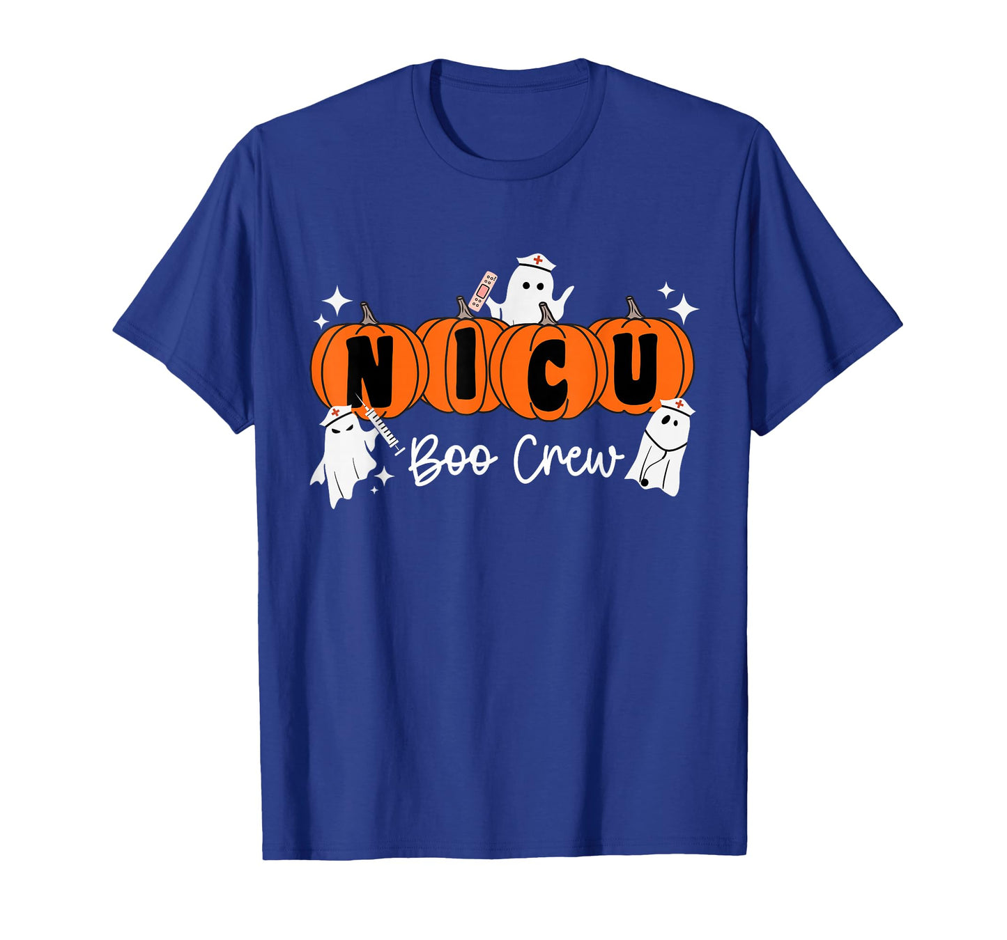 Nicu Boo Crew Ghost Pumpkin Costume NICU Nurse Halloween T-Shirt