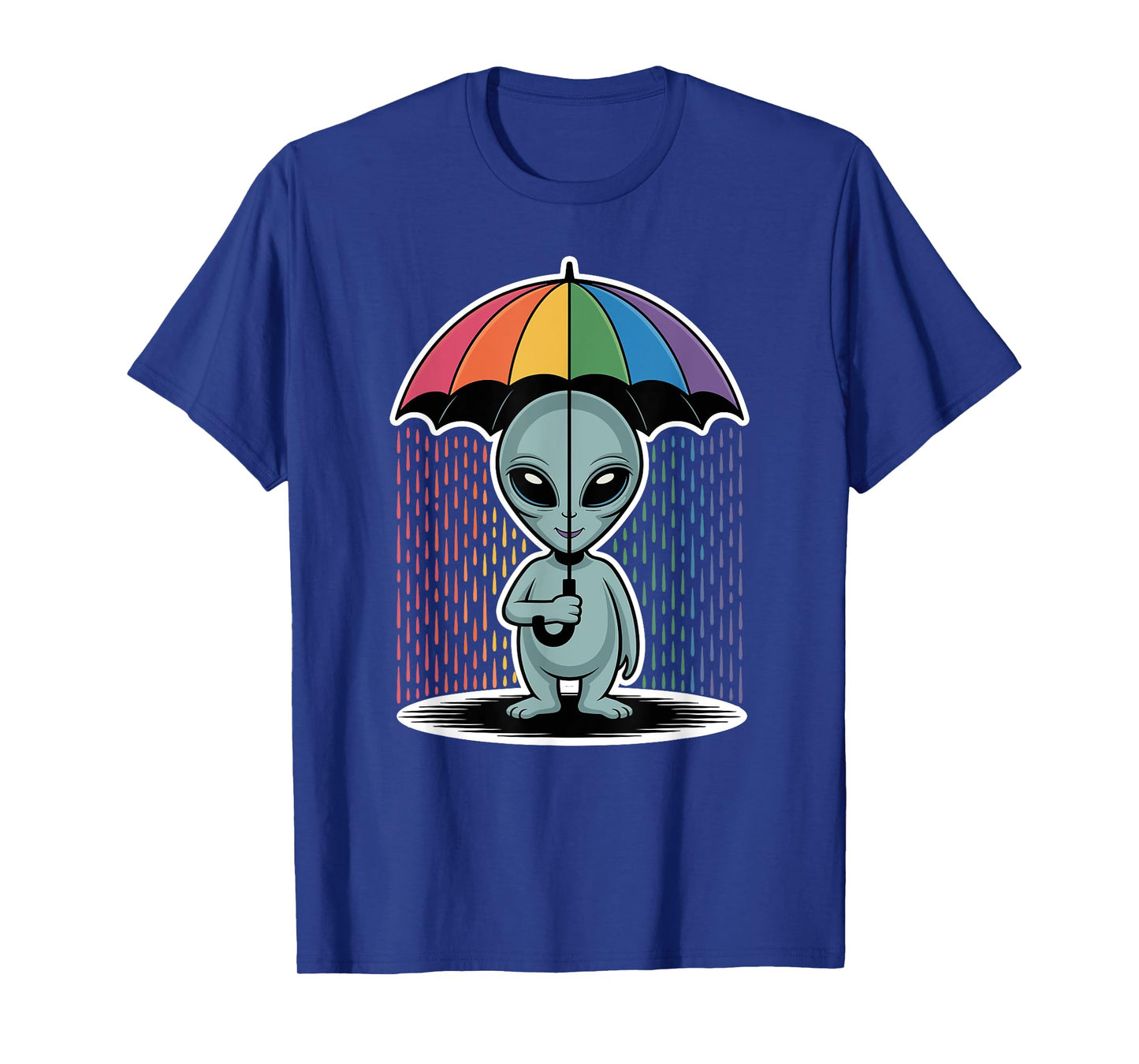 Alien LGBT Gay Pride Rainbow Flag Umbrella UFO Lover T-Shirt