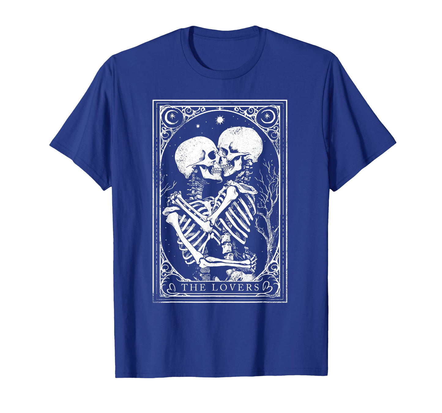 Tarot Card Shirt The Lovers Goth Skeleton Halloween Occult T-Shirt
