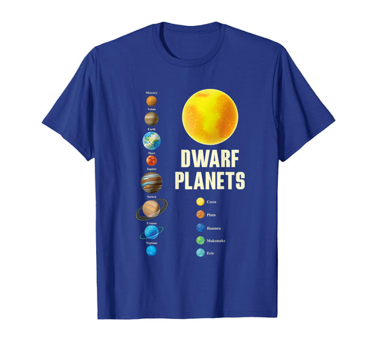 Solar-System Kids and Adults Dwarf Planets Graphic T-Shirt