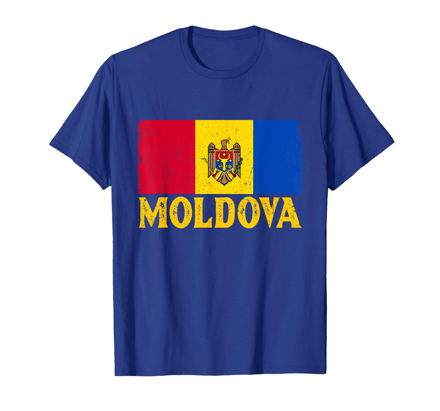 Distressed Retro Moldova Flag Men Women Kids Patriotic T-Shirt