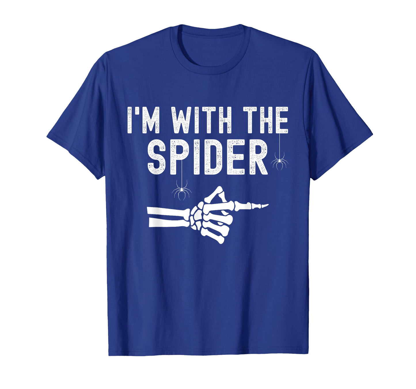 I'm With Spider Funny Skeleton Halloween Couples Matching T-Shirt