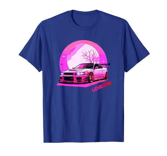 Love JDM Girl Racer Pink Japanese Modified Race Car T-Shirt