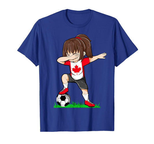 Soccer Canada Jersey Shirt Canadian Flag Football Girls Dab T-Shirt