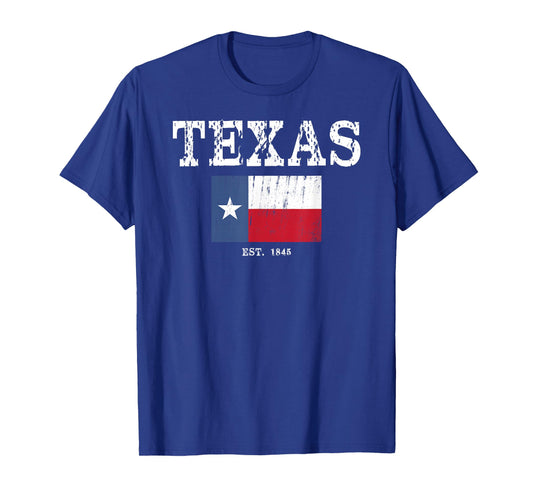 Texas State Map Flag Distressed T-Shirt