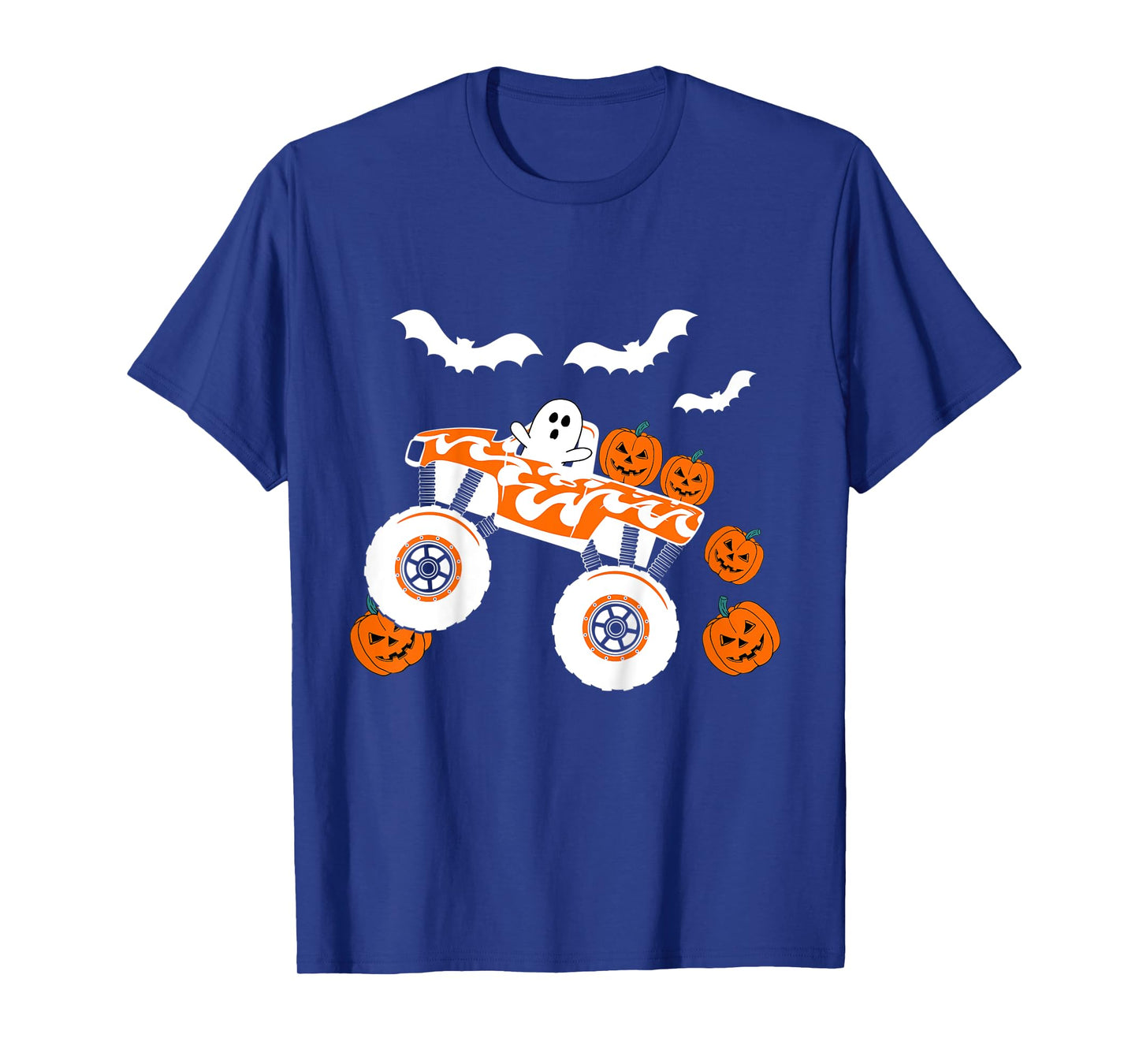 Kids Halloween Monster Truck Ghost For Boy's Toddler Kids Costume T-Shirt