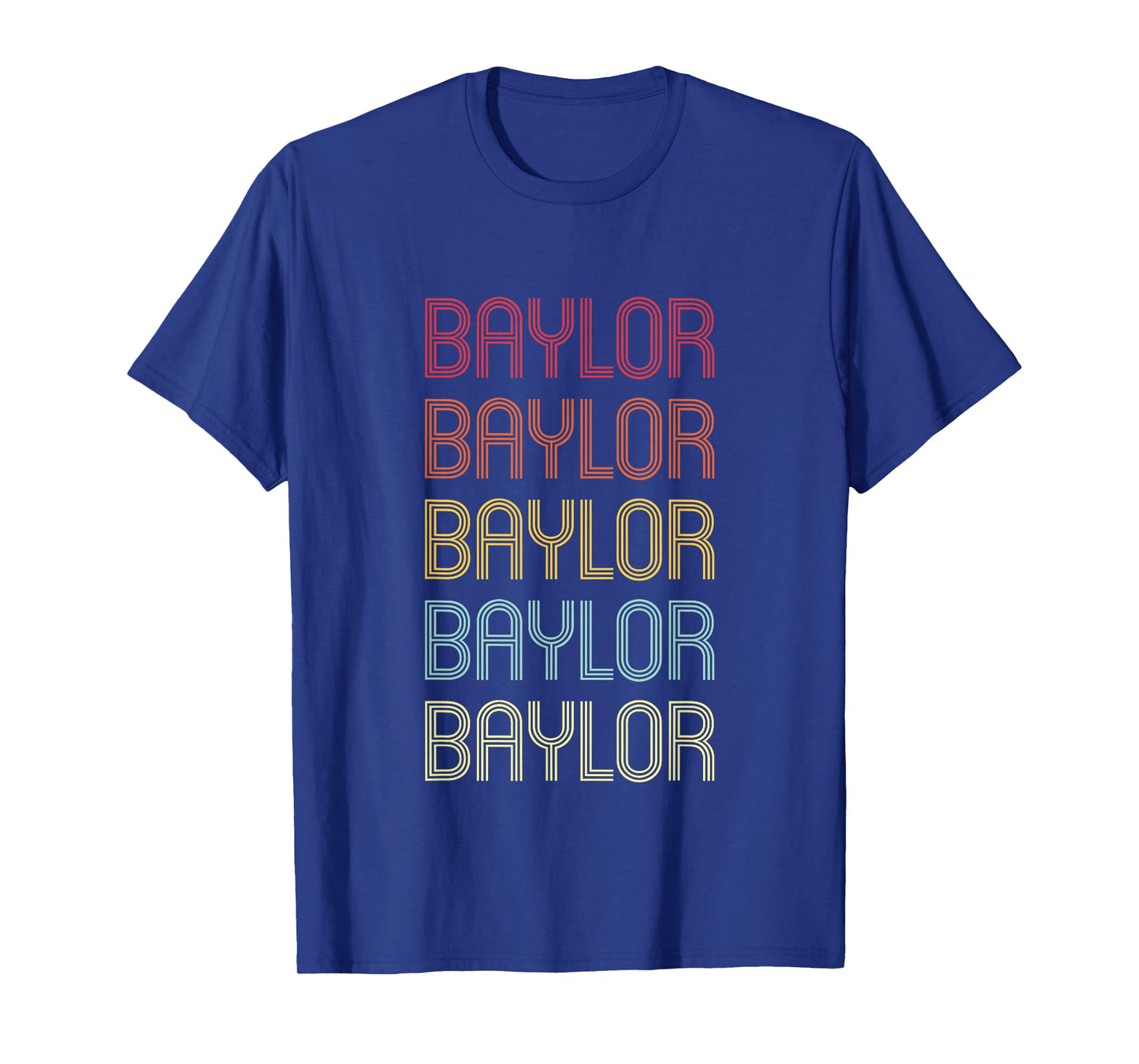 Baylor Retro Wordmark Pattern Vintage Personalized 70s T-Shirt