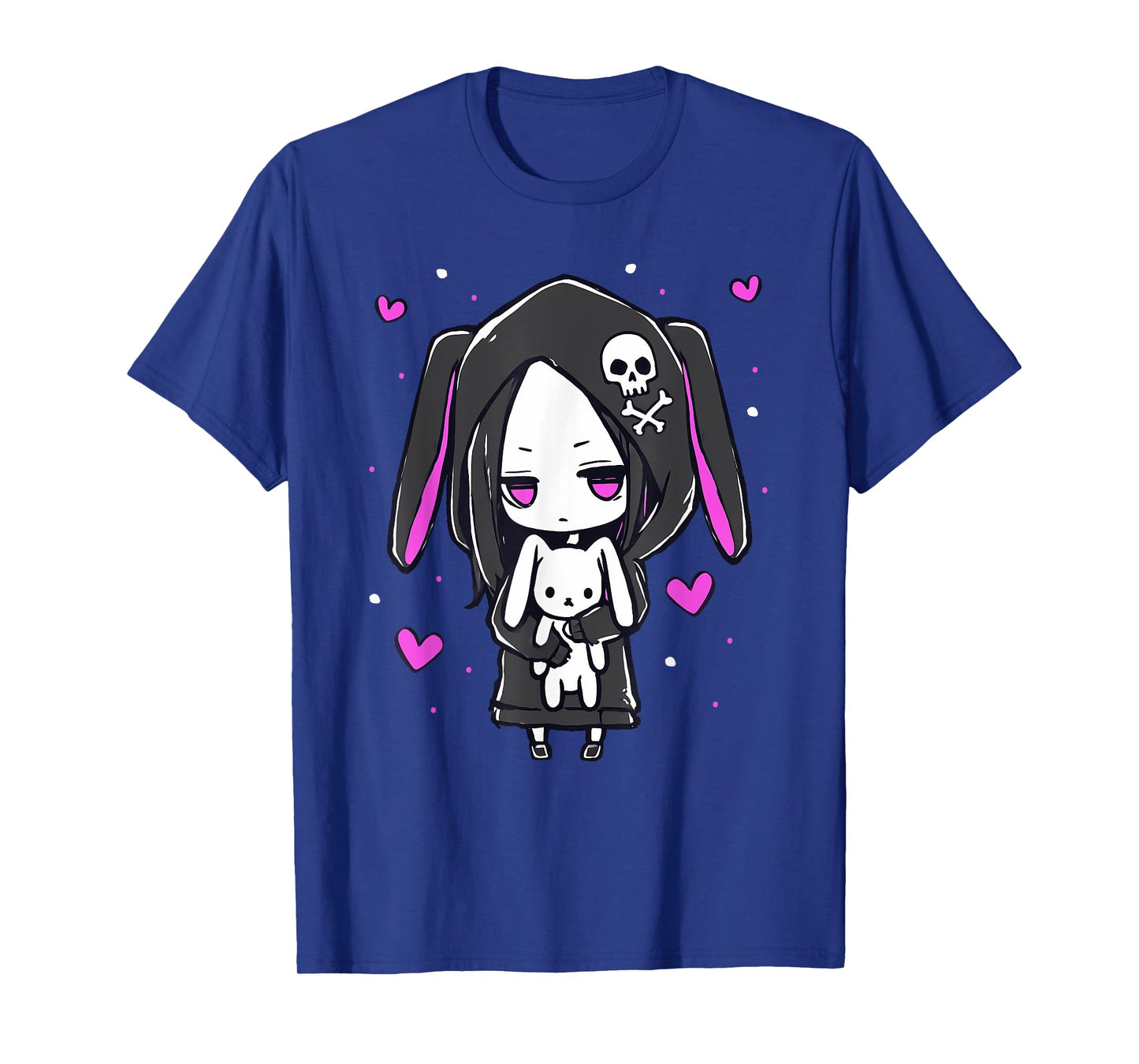 Kawaii Goth Bunny Anime Pastel Emo Creepy Cute Girl T-Shirt