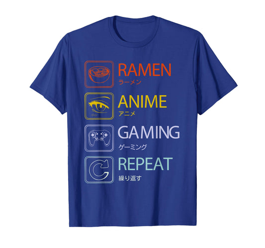 Ramen Anime Gaming Repeat Anime and gaming routine T-Shirt