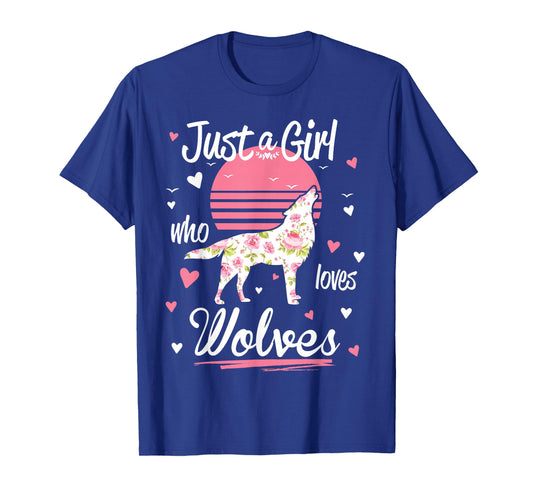 Just A Girl Who Loves Wolves Wolf Shirt Vintage T-Shirt