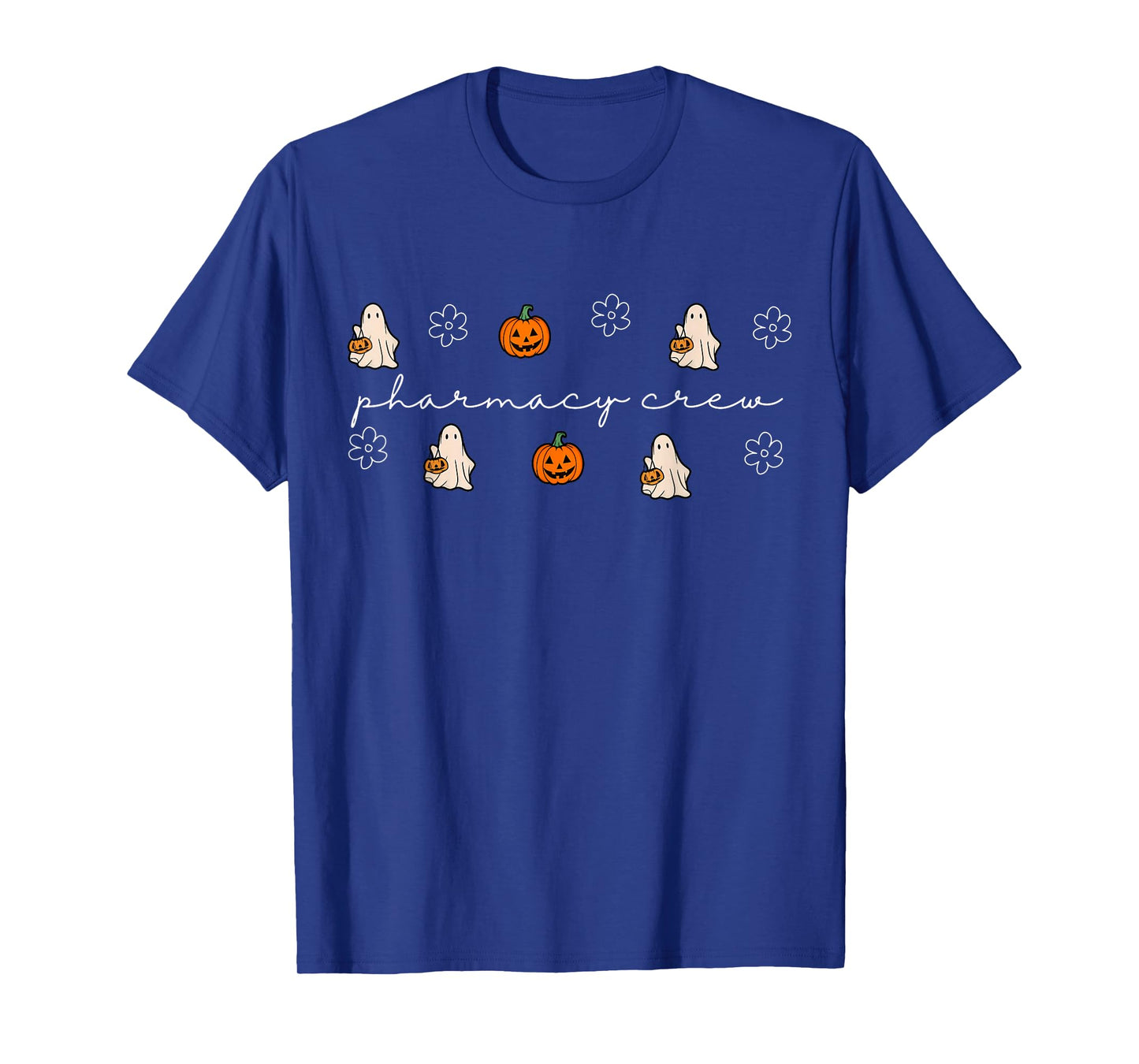 Pharmacy Crew Ghost Pumpkin Fall Pharmacist Tech Halloween T-Shirt