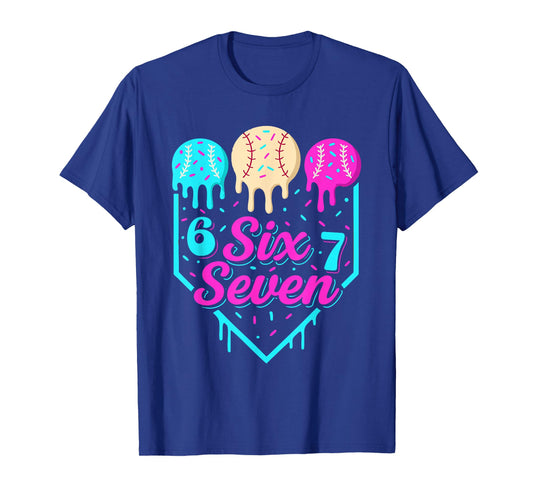 67 Ice Cream Baseball Drip Home Plate Six Seven 6 7 Meme Kid T-Shirt