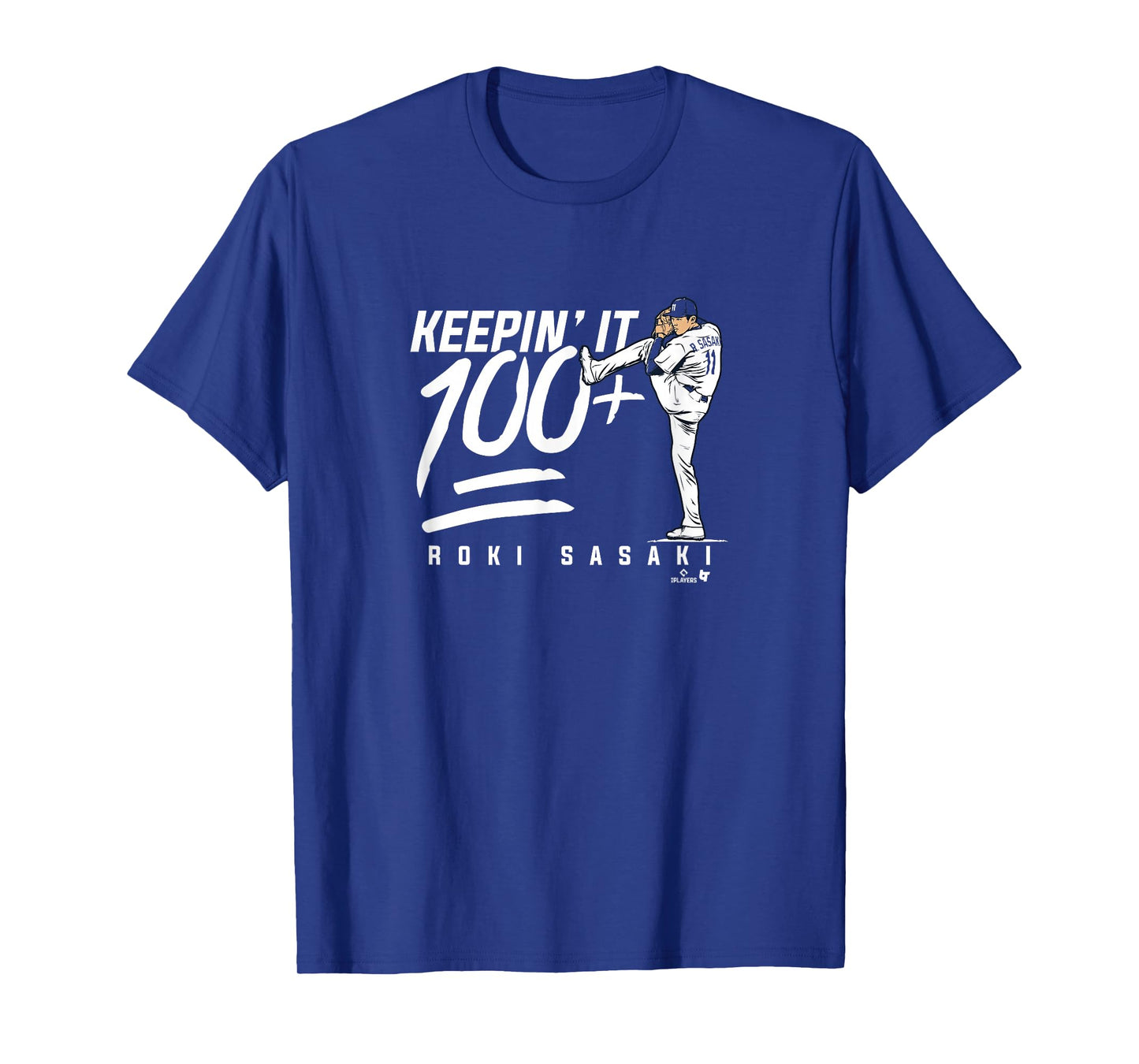 Roki Sasaki - Keepin' It 100+ - Los Angeles Baseball T-Shirt