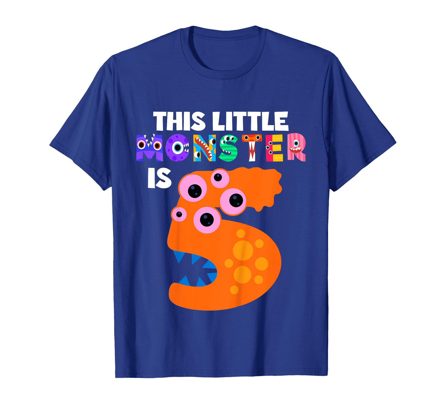 This Little Monster is 5 Five Years 5th Birthday Party Alien T-Shirt