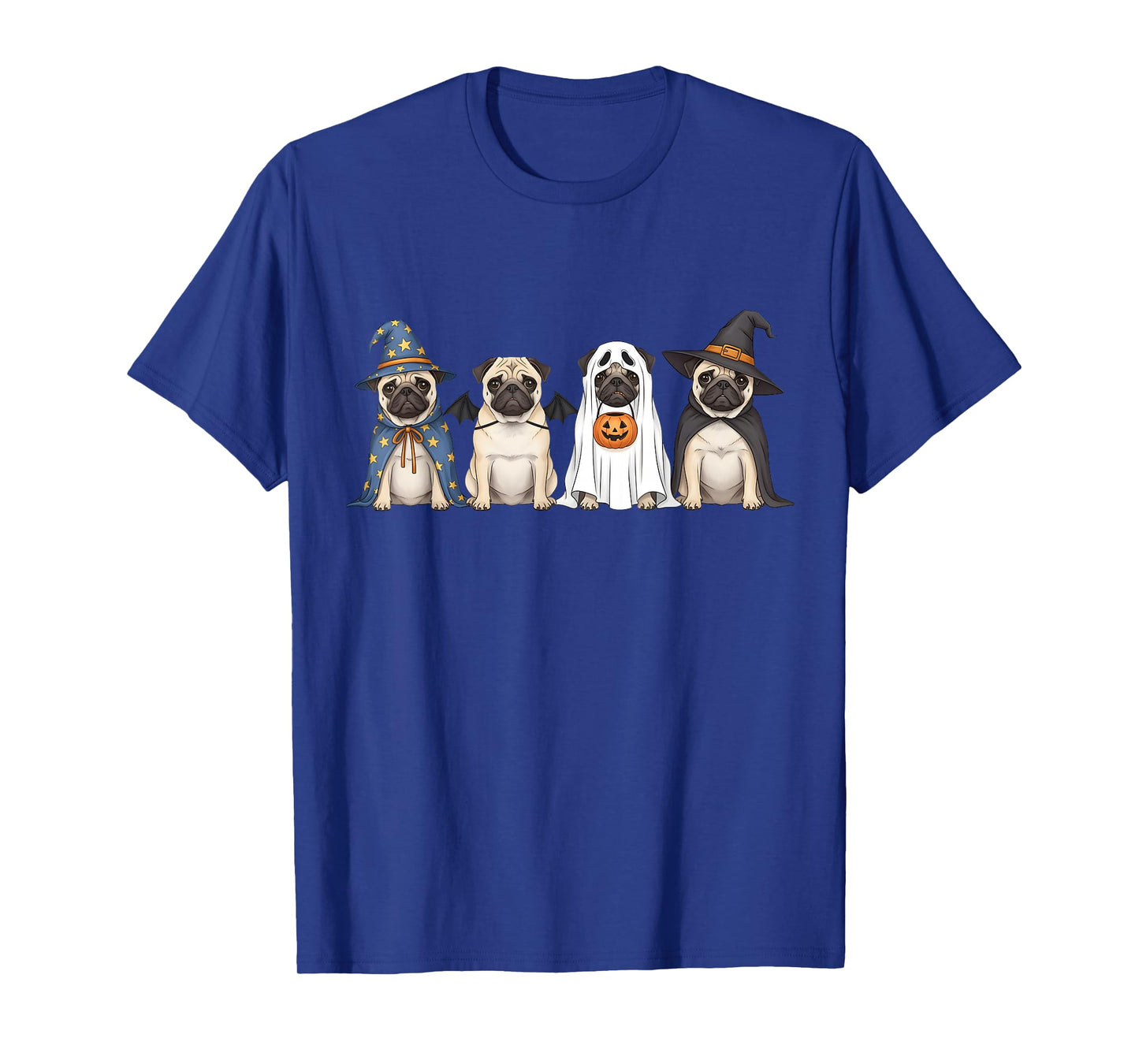 Pug Dog Witch Ghost Boo Costume Halloween Women Men Kid T-Shirt