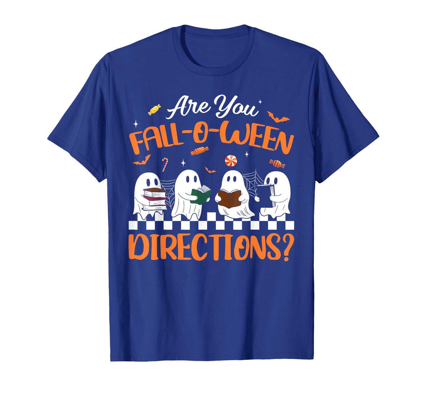 Retro are You Fall O Ween Directions Teacher Halloween Ghost T-Shirt