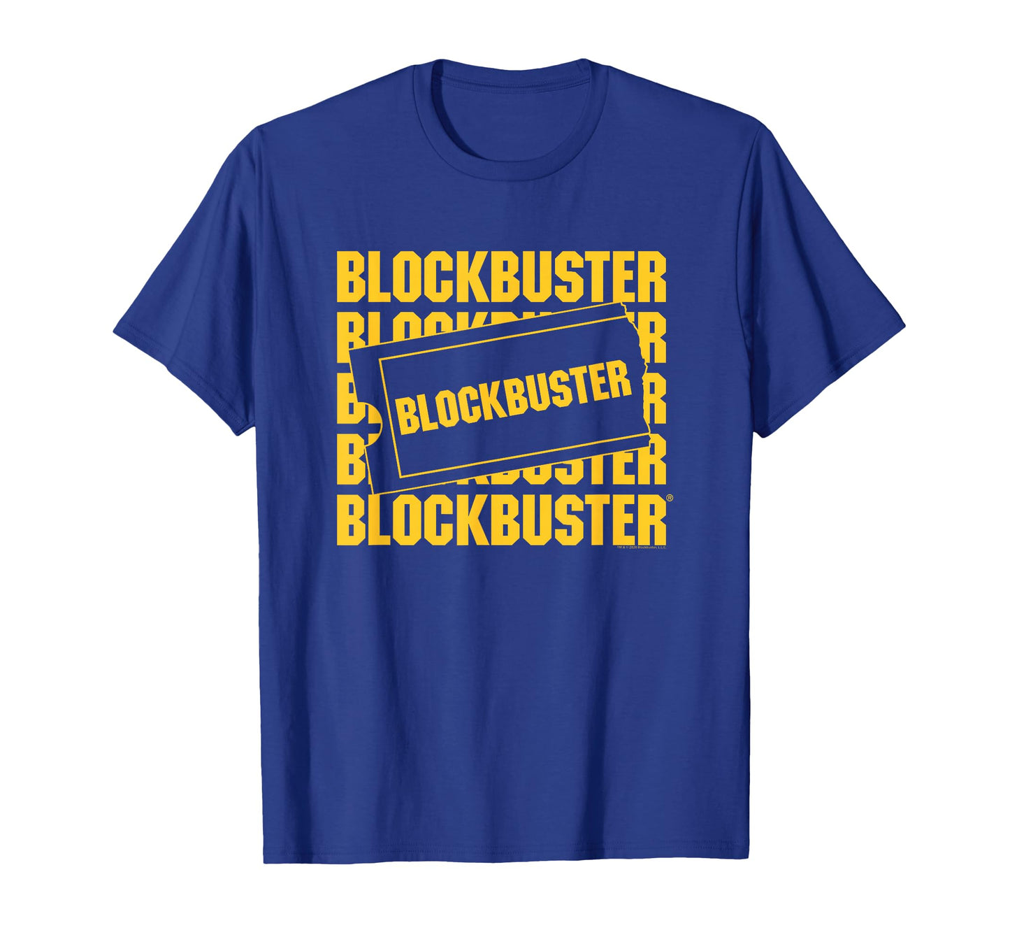 Blockbuster Repeating Logo with Ticket T-Shirt Small
