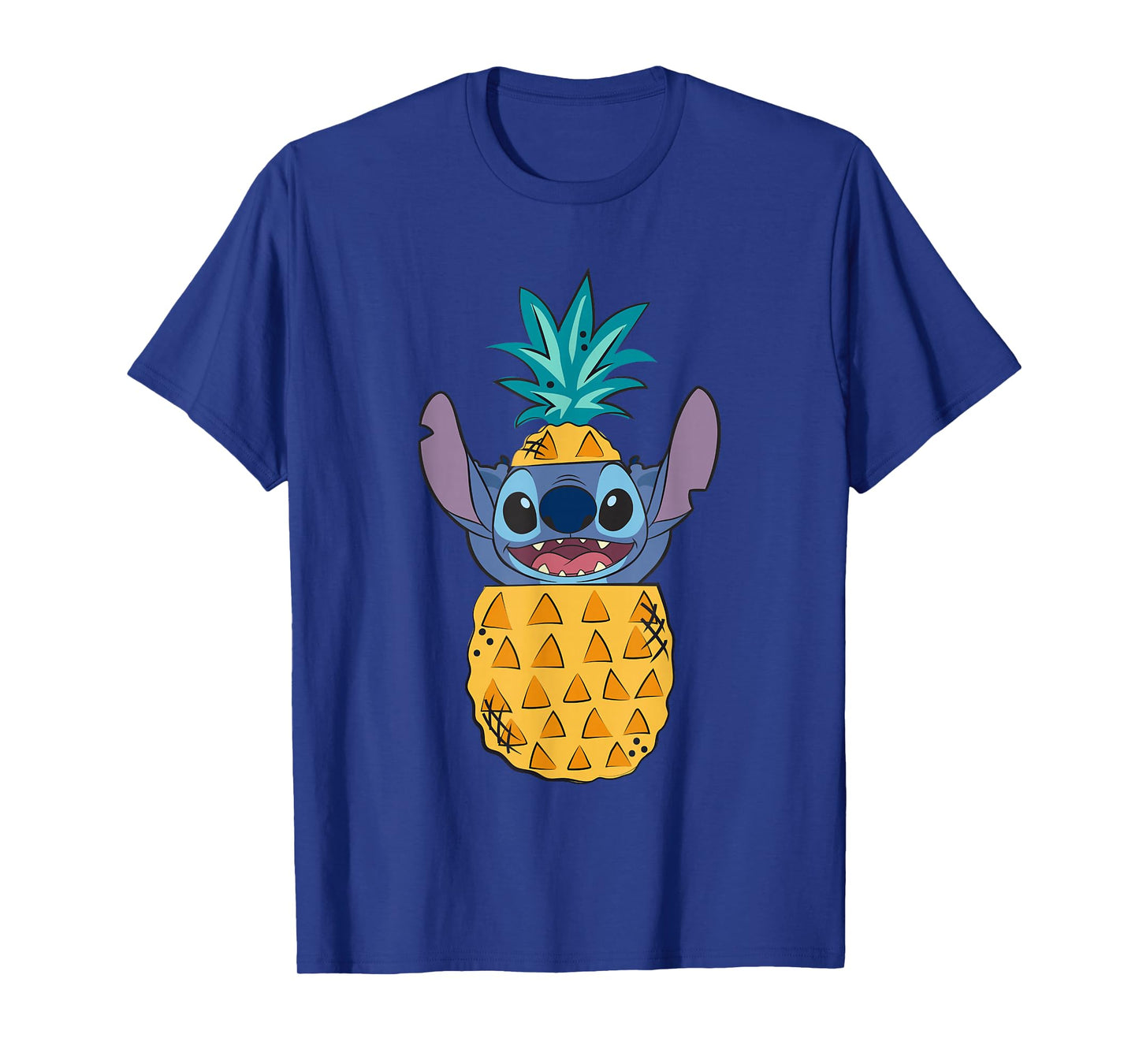 Disney Lilo & Stitch Cute Pineapple Surprise Chest Portrait T-Shirt