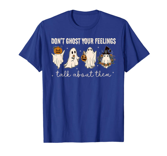 Retro Halloween Mental Health Don't Ghost Your Feelings T-Shirt