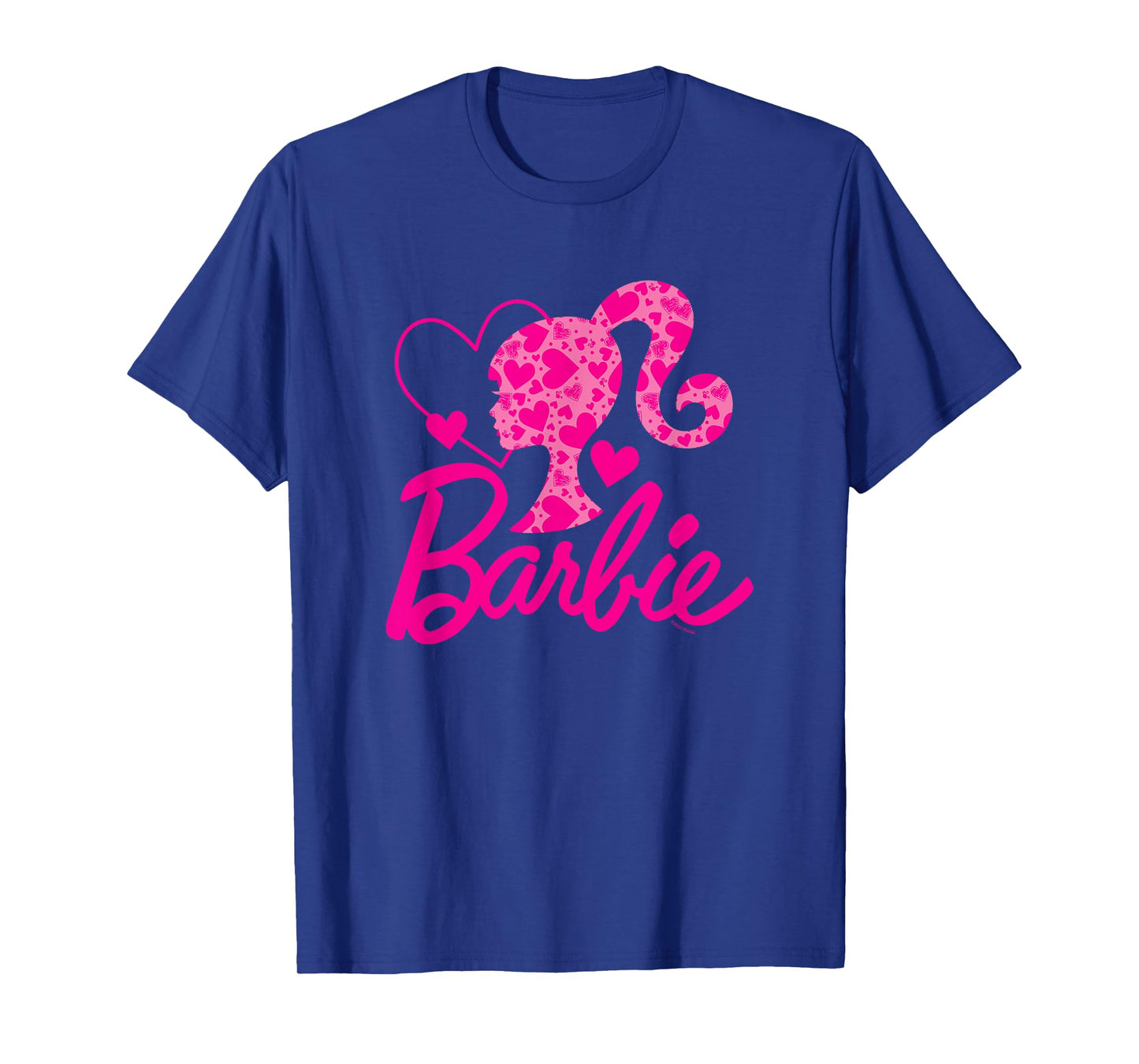 Barbie Black Heart Logo Crew Neck T-Shirt - Classic Fit, Short Sleeve, Cotton-Polyester Blend