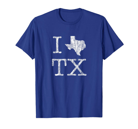 Texas T-Shirt Vintage I Love (Heart) TX Texas Tee T-Shirt