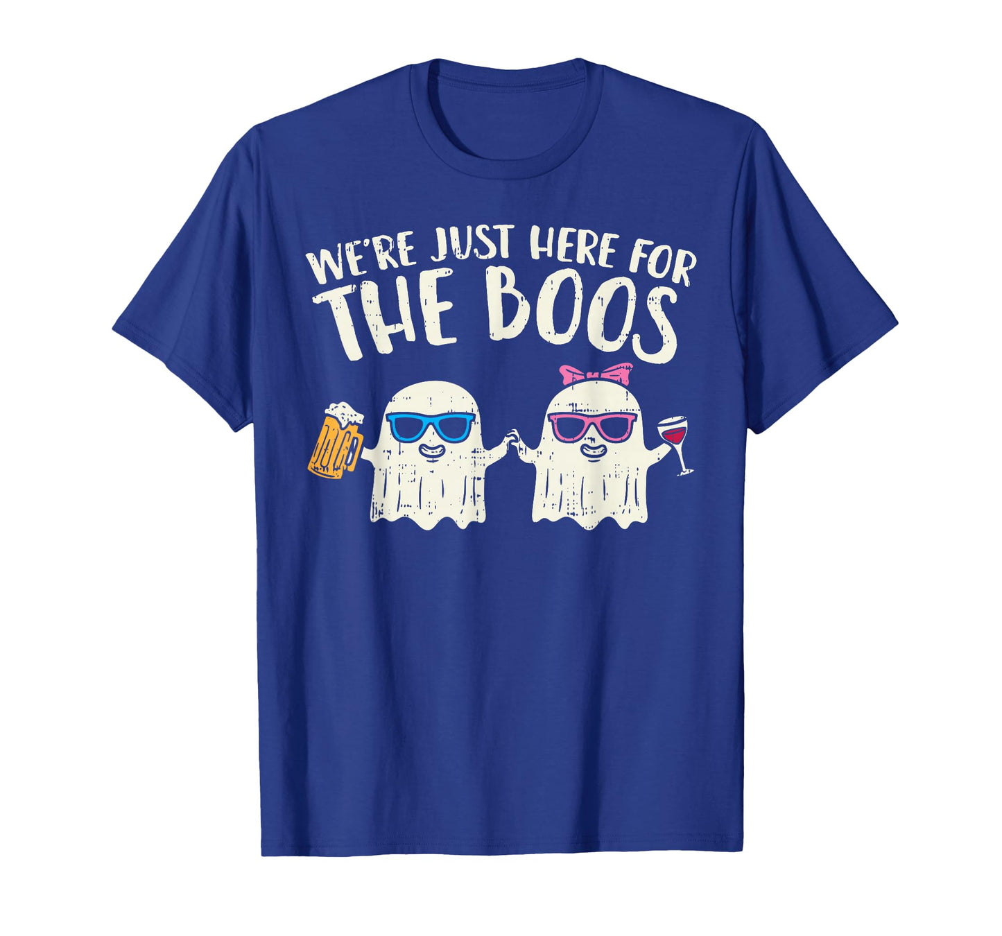 We're Just Here For Boos Ghosts Halloween Costume For Couple T-Shirt