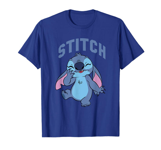 Disney Lilo & Stitch Cute Laughing Stitch Portrait T-Shirt