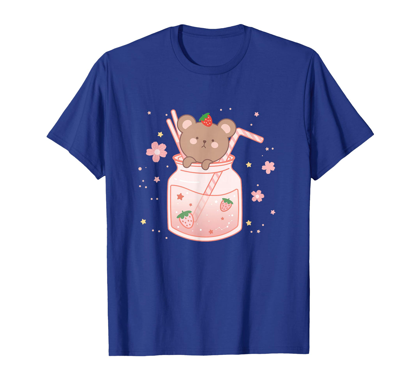 Funny Strawberry Bear Cute Kawaii Aesthetic T-Shirt