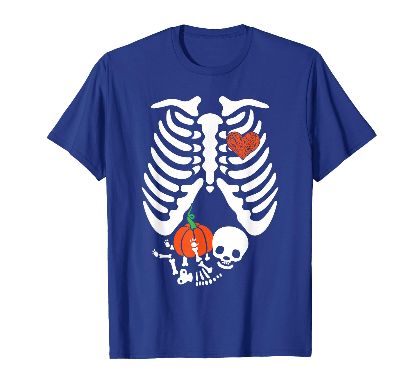 Skeleton Maternity Halloween Pumpkin Baby Maternity Costume T-Shirt