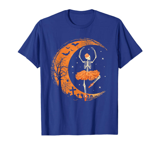 Dancing Skeleton Ballerina Ballet Dance Halloween Women Girl T-Shirt