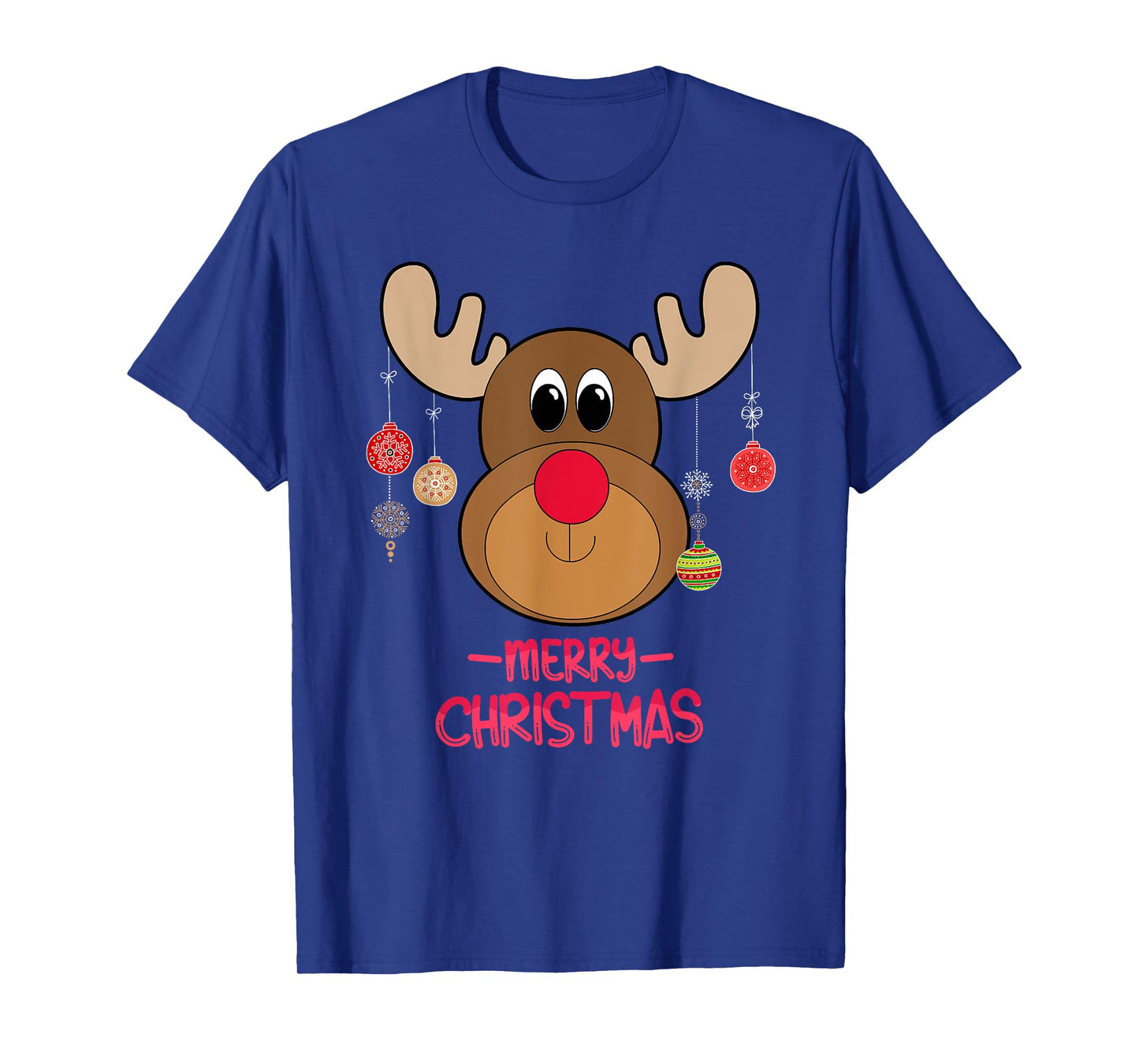 Rudolph Red Nose Reindeer Cute Santa Christmas T-Shirt