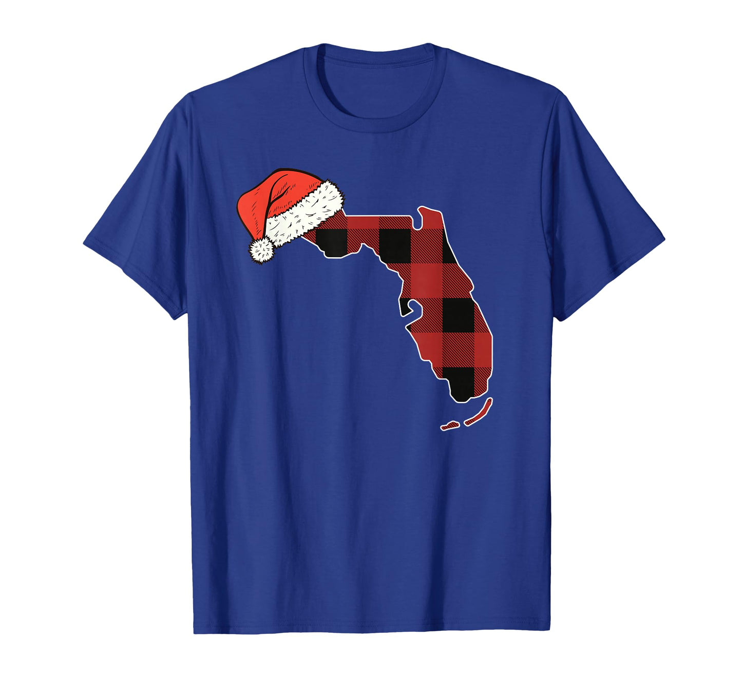 Florida Plaid Christmas Santa Hat Holiday Matching Design T-Shirt