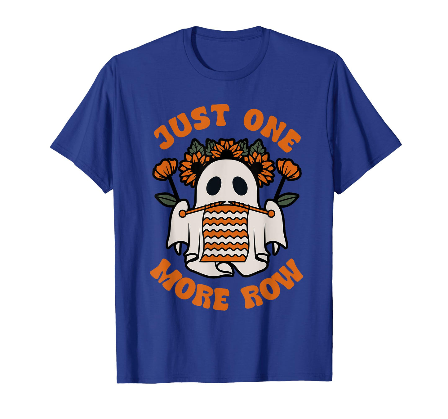 Funny Just One More Row Crochet Boo Halloween Apparel T-Shirt