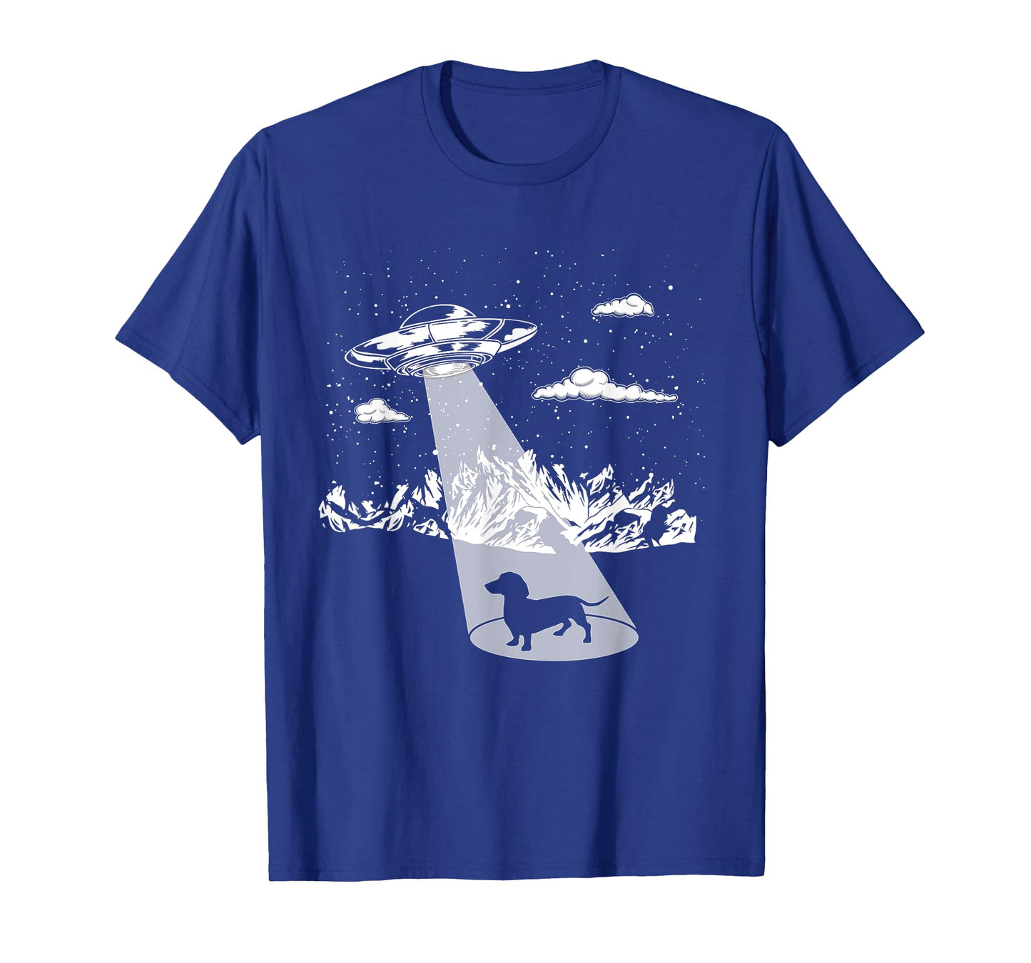 Funny Dachshund Ufo Designs Alien Abduction Dachshund T-Shirt for Dachshund Lovers, Unisex, Black, Short Sleeve, Small