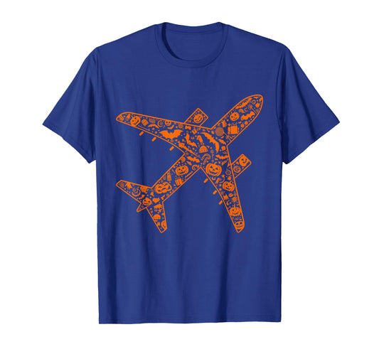 Funny Pumpkin Airplane Candy Halloween Mens Womens Kids T-Shirt