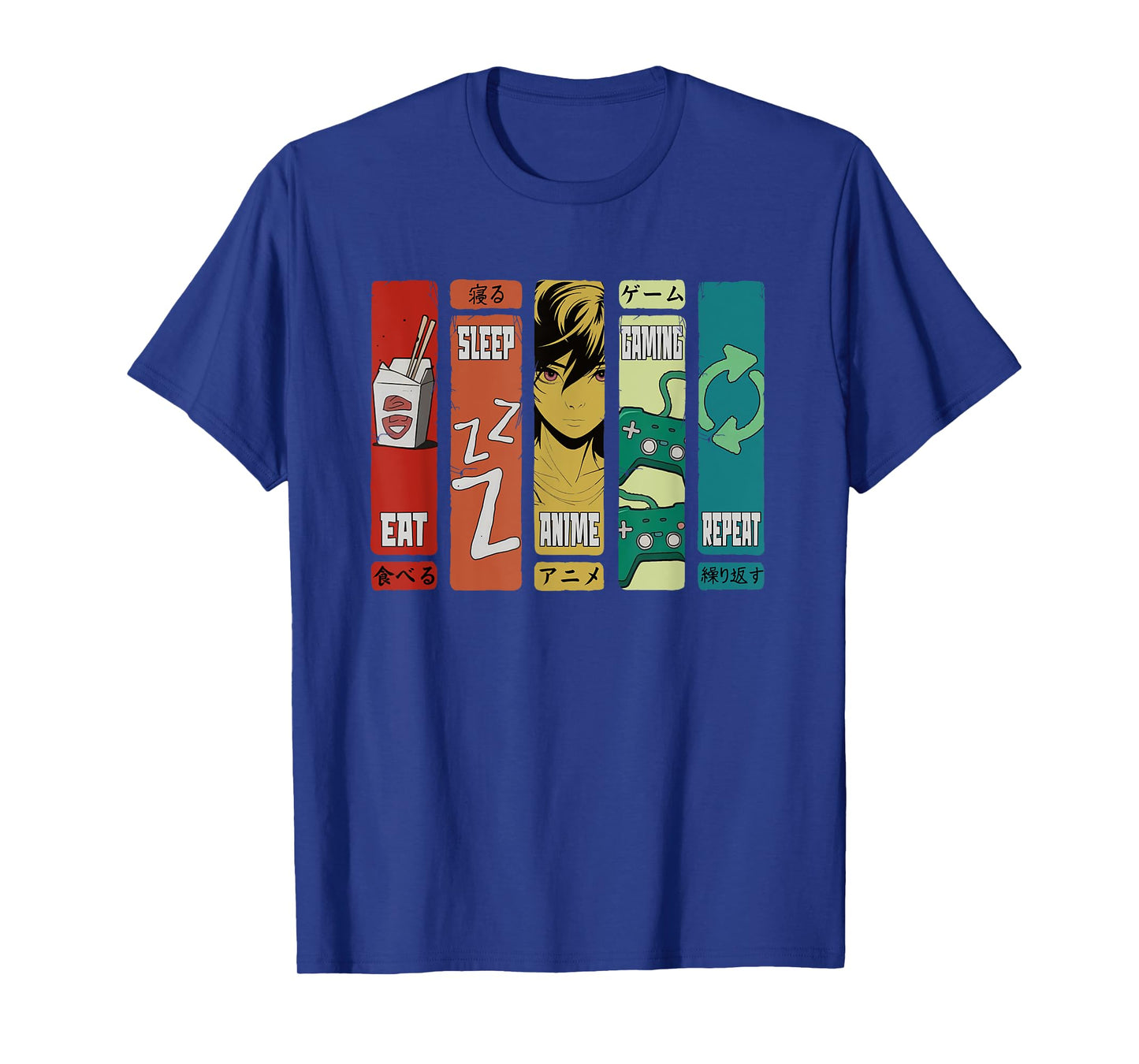 Eat Sleep Anime Gaming Repeat Funny Kawaii Anime Manga T-Shirt