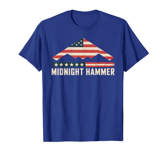 Operation Midnight Hammer B-2 Stealth Jet with American Flag T-Shirt
