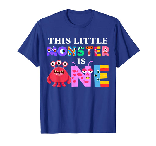 This Little Monster is One 1st Birthday Party Family Monster T-Shirt