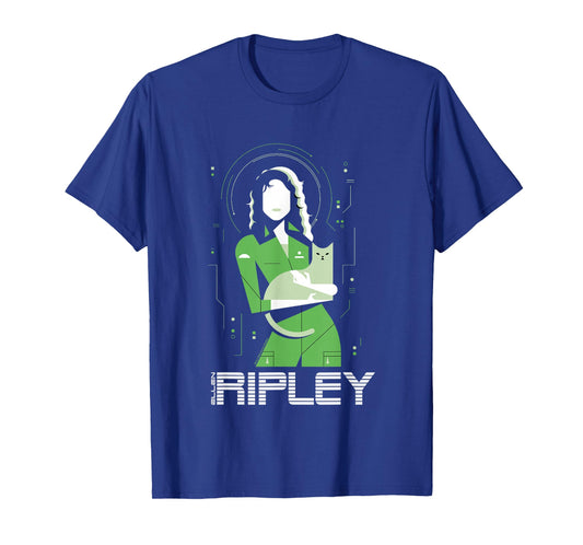 Aliens Iconic Strong Ellen Ripley Silhouette Chest Portrait T-Shirt