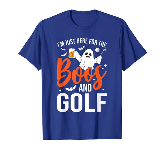 I'm Just Here For The Boos And Golf Lover Halloween Ghost T-Shirt