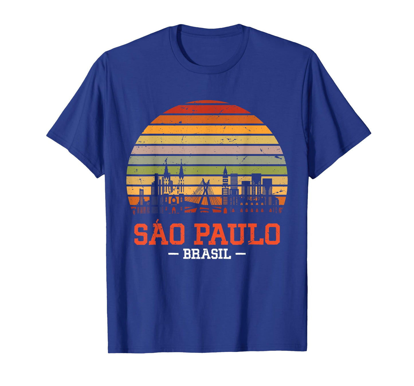 Sao Paulo Brasil Retro Vintage Sunset Skyline Sao Paulo T-Shirt