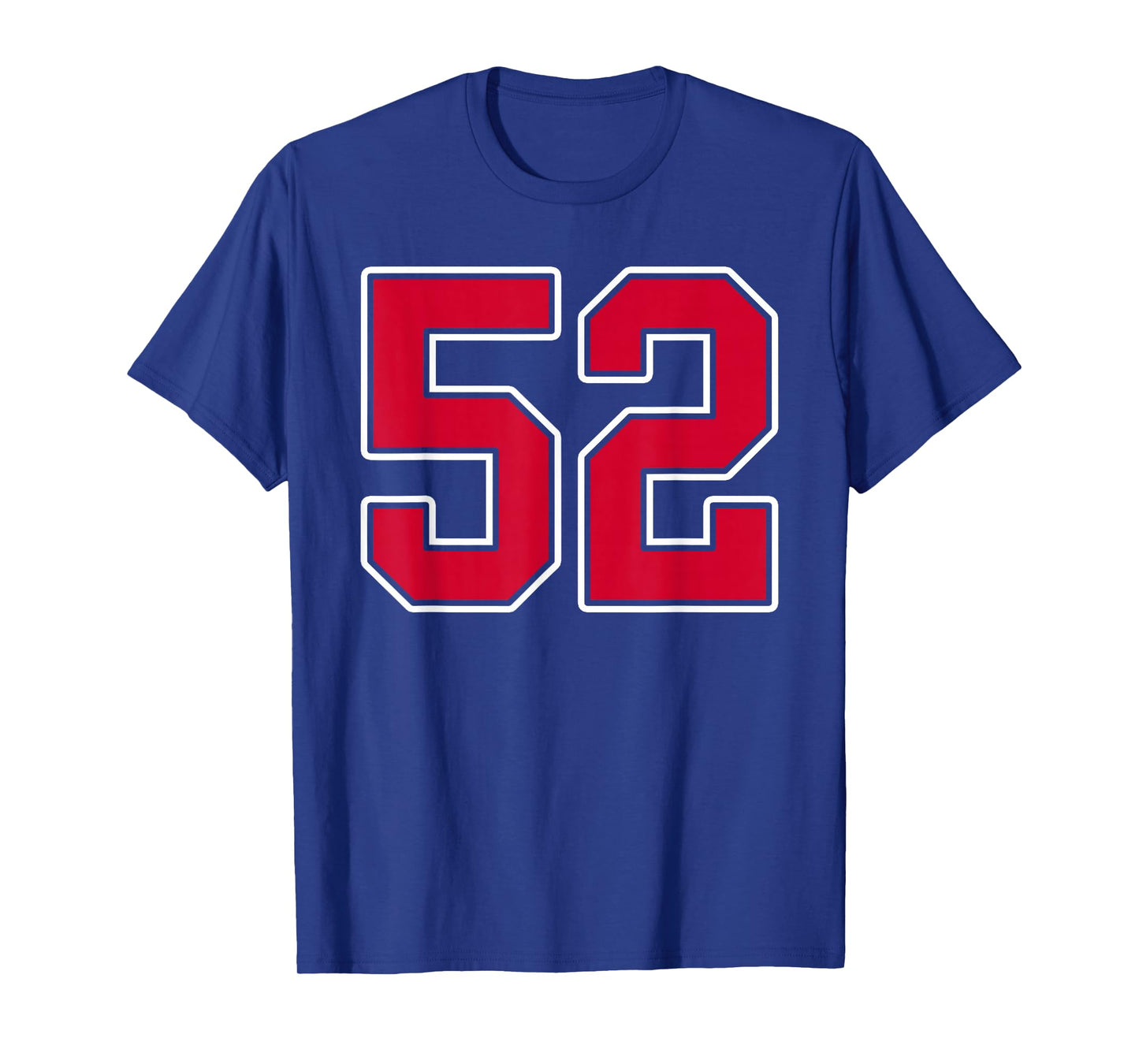 Red White Number 52 Jersey Player Uniform #52 T-Shirt