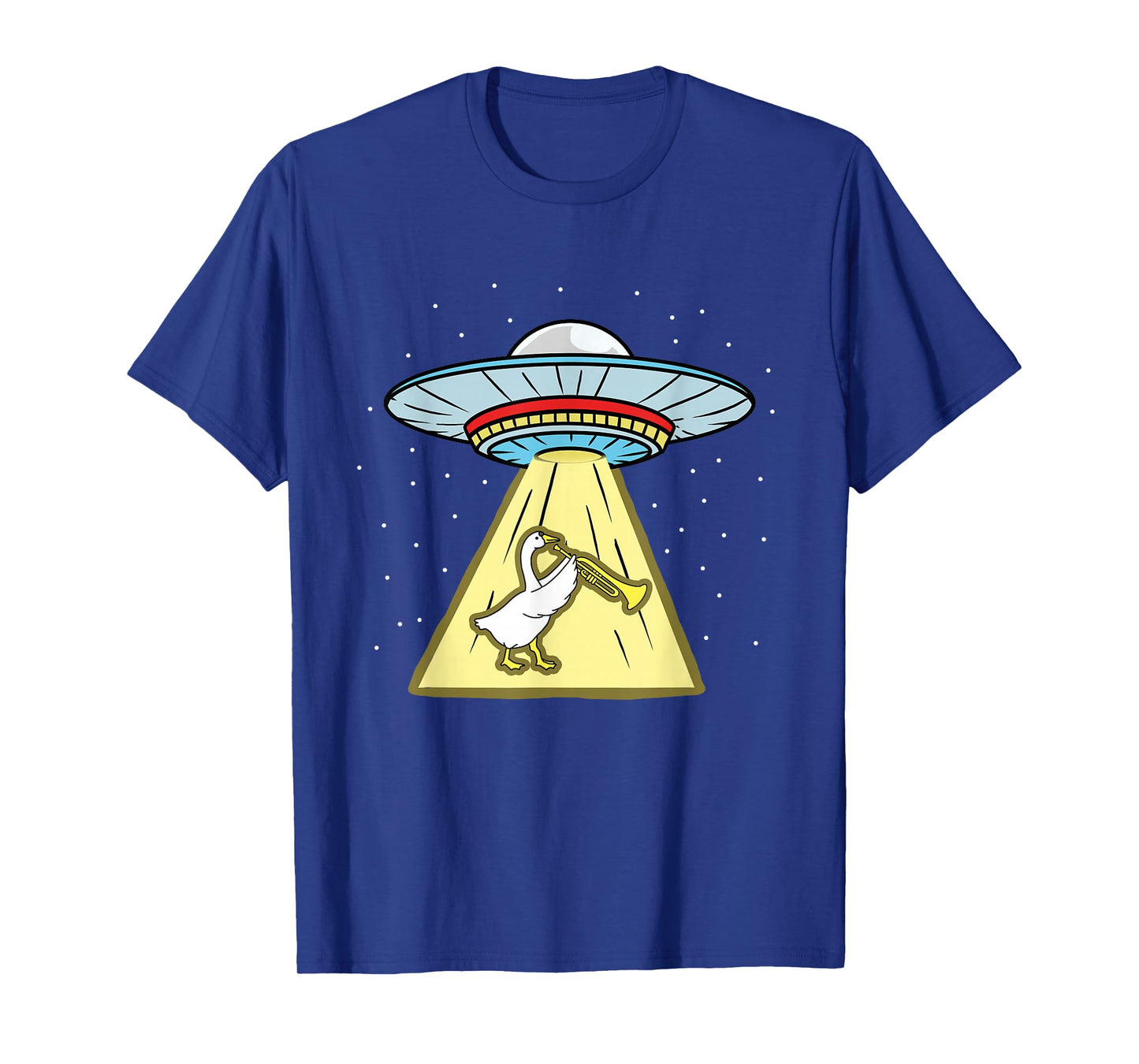 Duck Playing Trumpet Ufo Abduction T-Shirt