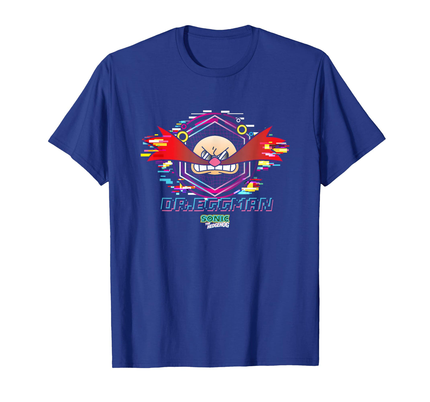 Sonic The Hedgehog Dr. Eggman Glitched Out Face Logo T-Shirt
