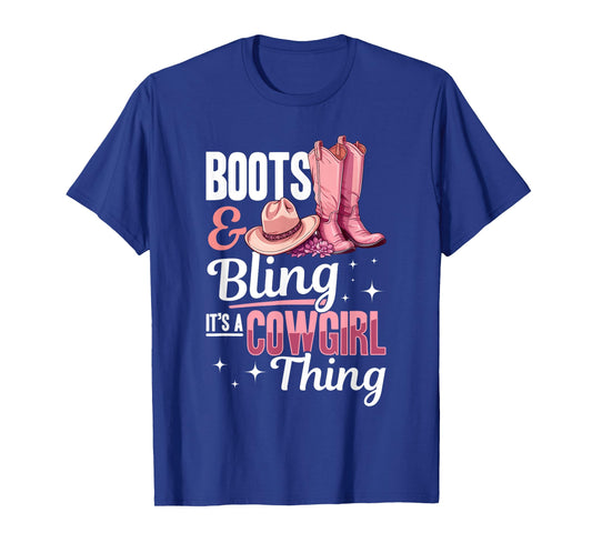 Rodeo Western Country Southern Cowgirl hat - Boots & Bling T-Shirt