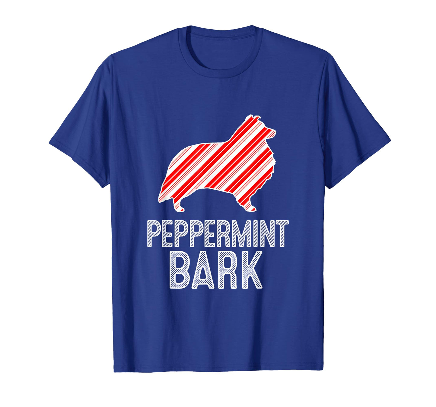 Sheltie Shetland Sheepdog Peppermint Bark Christmas Dog T-Shirt
