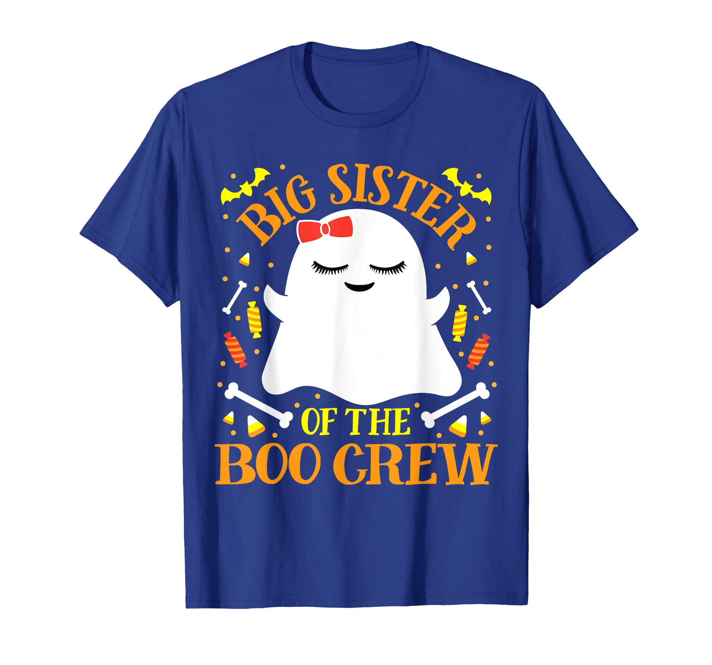 Big Sister Boo Crew Ghost Matching Family Girls Halloween T-Shirt